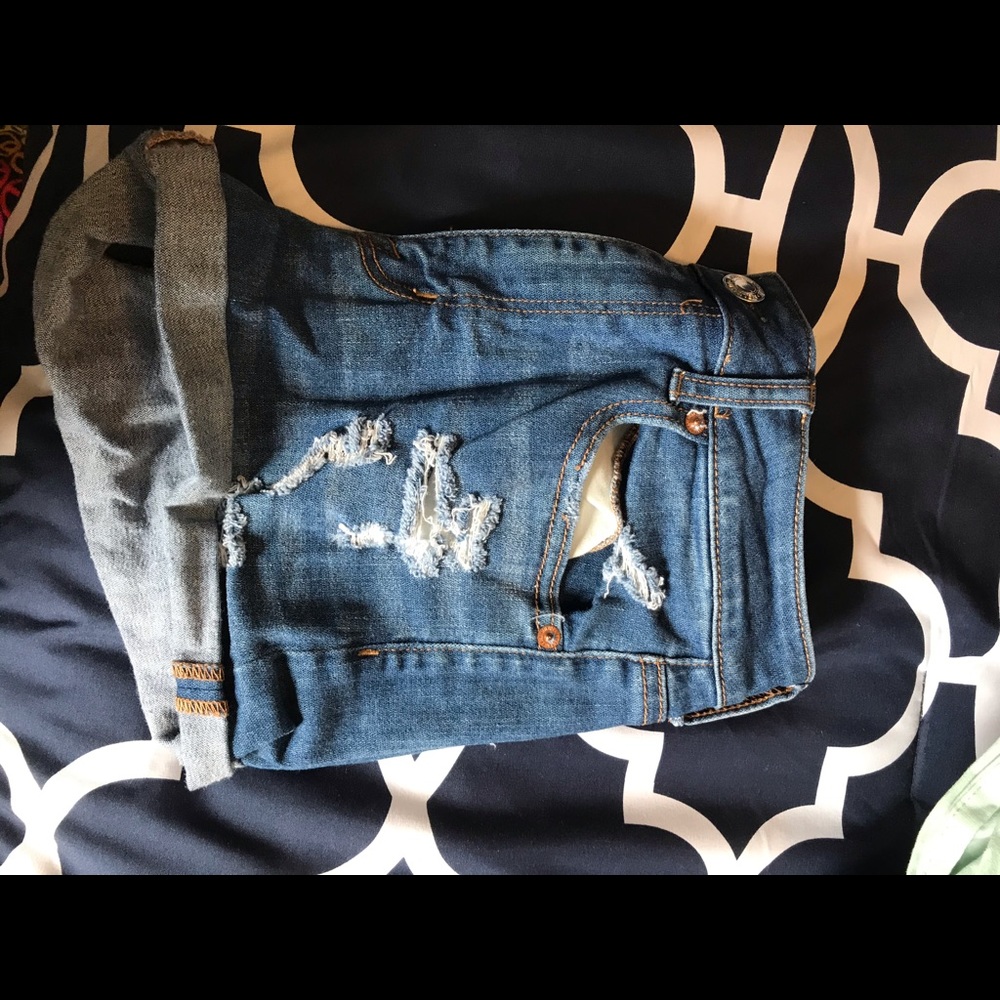 High rise jean shorts